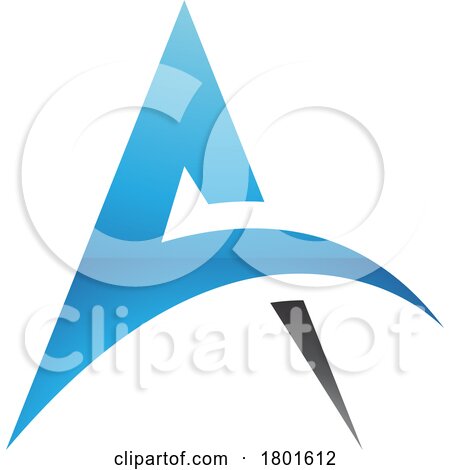 Blue and Black Glossy Spiky Arch Shaped Letter a Icon by cidepix