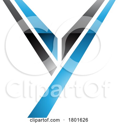 Blue and Black Glossy Uppercase Letter Y Icon by cidepix