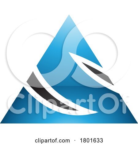 Blue and Black Glossy Triangle Shaped Letter S Icon by cidepix