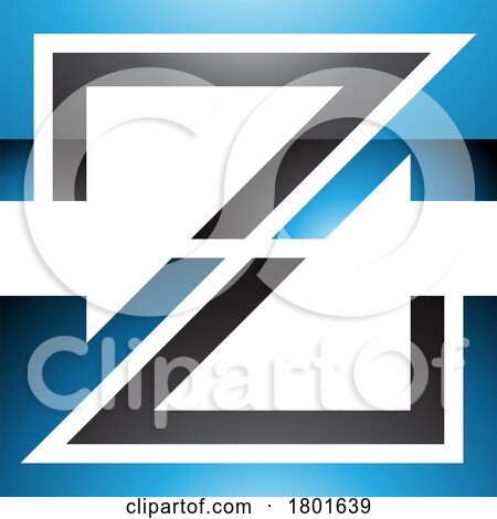 Blue and Black Glossy Striped Shaped Letter Z Icon by cidepix