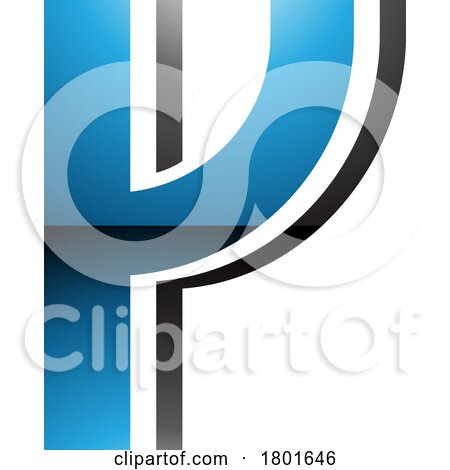 Blue and Black Glossy Striped Shaped Letter Y Icon by cidepix