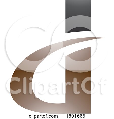 Black and Brown Glossy Curvy Pointed Letter D Icon by cidepix