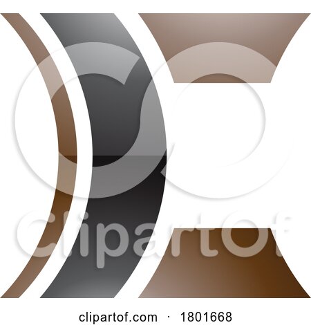 Black and Brown Glossy Lens Shaped Letter C Icon by cidepix