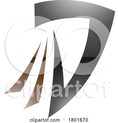 Black and Brown Glossy Letter D Icon with Tails by cidepix