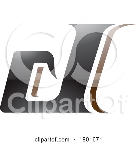 Black and Brown Glossy Lowercase Italic Letter D Icon by cidepix