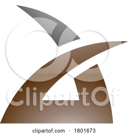 Black and Brown Glossy Spiky Grass Shaped Letter a Icon by cidepix