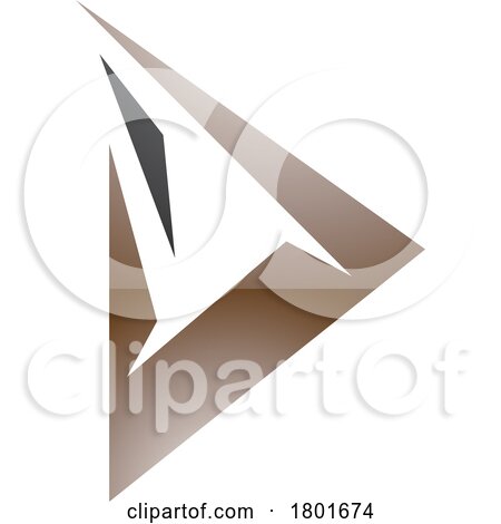 Black and Brown Glossy Spiky Triangular Letter D Icon by cidepix