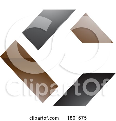 Black and Brown Glossy Square Letter C Icon Made of Rectangles by cidepix