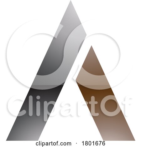 Black and Brown Glossy Trapezium Shaped Letter a Icon by cidepix