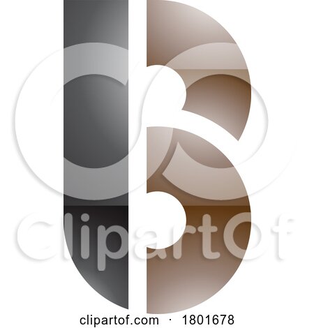 Black and Brown Round Glossy Disk Shaped Letter B Icon by cidepix