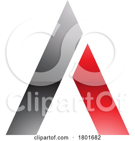 Black and Red Glossy Trapezium Shaped Letter a Icon by cidepix