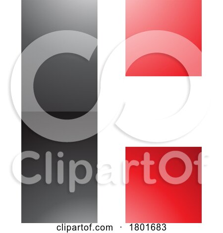 Black and Red Rectangular Glossy Letter C Icon by cidepix
