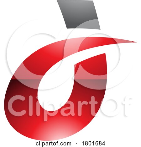 Black and Red Curved Glossy Spiky Letter D Icon by cidepix