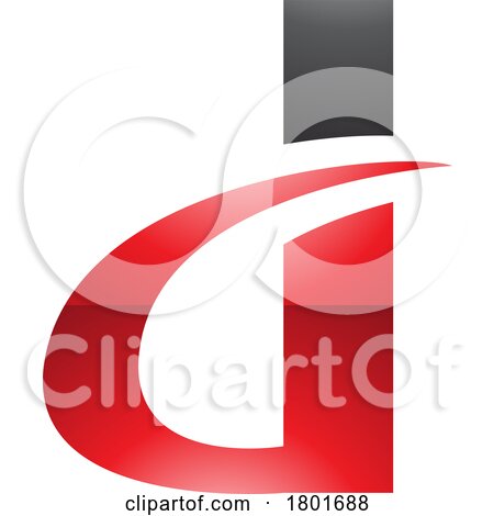 Black and Red Glossy Curvy Pointed Letter D Icon by cidepix