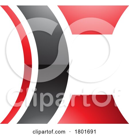 Black and Red Glossy Lens Shaped Letter C Icon by cidepix