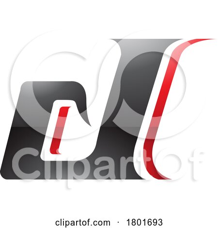 Black and Red Glossy Lowercase Italic Letter D Icon by cidepix