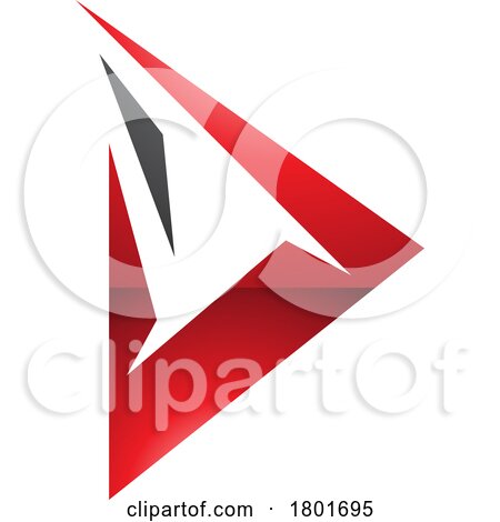 Black and Red Glossy Spiky Triangular Letter D Icon by cidepix