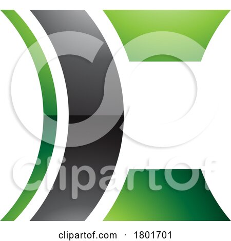 Black and Green Glossy Lens Shaped Letter C Icon by cidepix