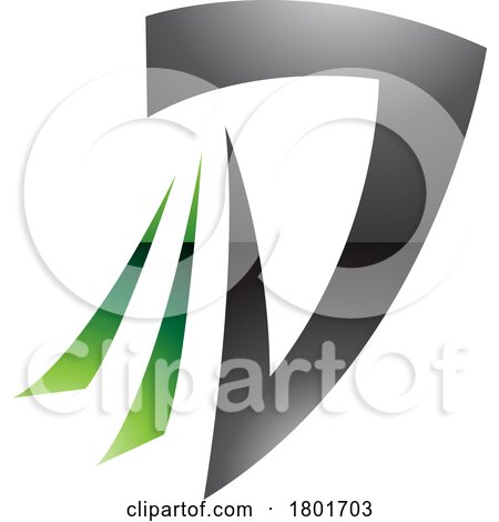 Black and Green Glossy Letter D Icon with Tails by cidepix