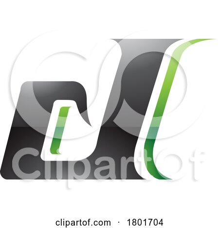 Black and Green Glossy Lowercase Italic Letter D Icon by cidepix