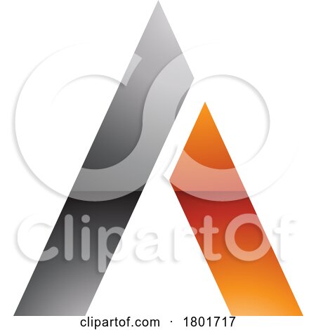 Black and Orange Glossy Trapezium Shaped Letter a Icon by cidepix
