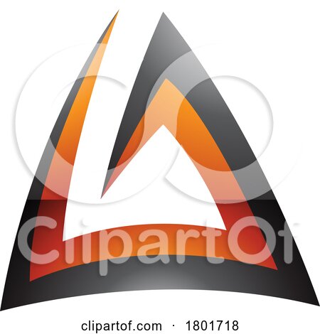 Black and Orange Glossy Triangular Spiral Letter a Icon by cidepix