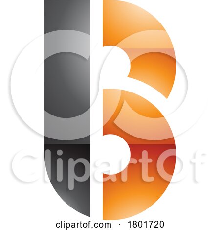 Black and Orange Round Glossy Disk Shaped Letter B Icon by cidepix