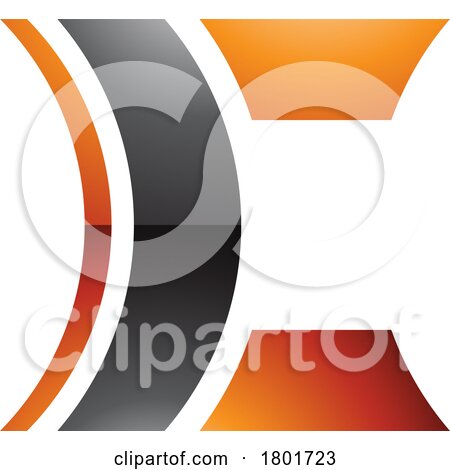 Black and Orange Glossy Lens Shaped Letter C Icon by cidepix