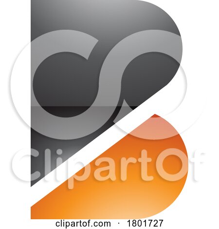 Black and Orange Bold Glossy Letter B Icon by cidepix