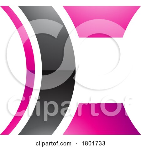 Black and Magenta Glossy Lens Shaped Letter C Icon by cidepix