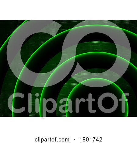 Background of Green Circular Curves on Black by dero