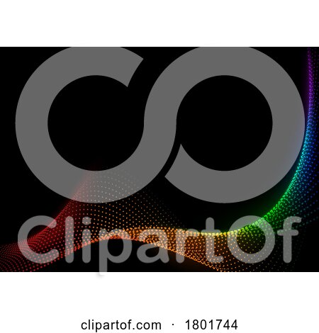 Background of a Colorful Mesh Wave on Black by dero