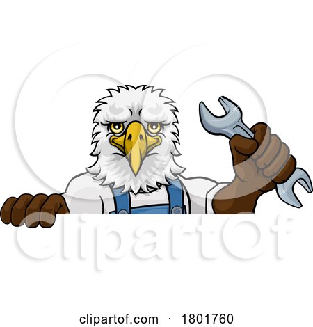 Eagle Plumber or Mechanic Holding Spanner by AtStockIllustration