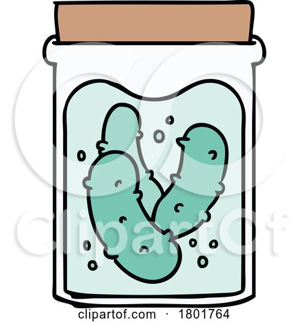 Cartoon Clipart Pickle Jar by lineartestpilot