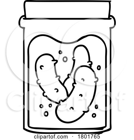 Cartoon Clipart Pickle Jar by lineartestpilot