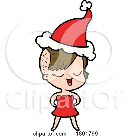 Cartoon Clipart Christmas Woman by lineartestpilot