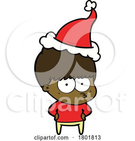 Cartoon Clipart Christmas Boy by lineartestpilot