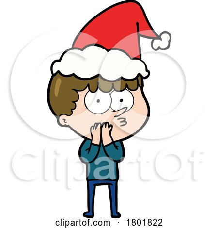 Cartoon Clipart Worried Christmas Guy by lineartestpilot