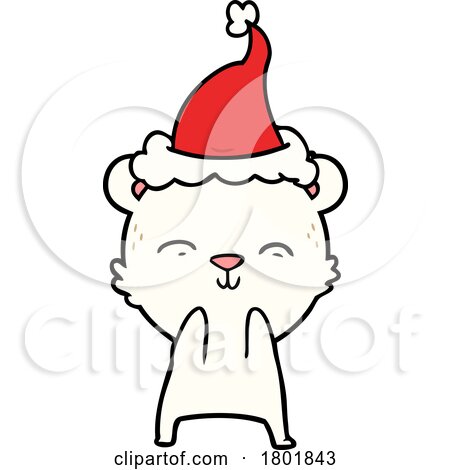 Cartoon Clipart Christmas Polar Bear by lineartestpilot