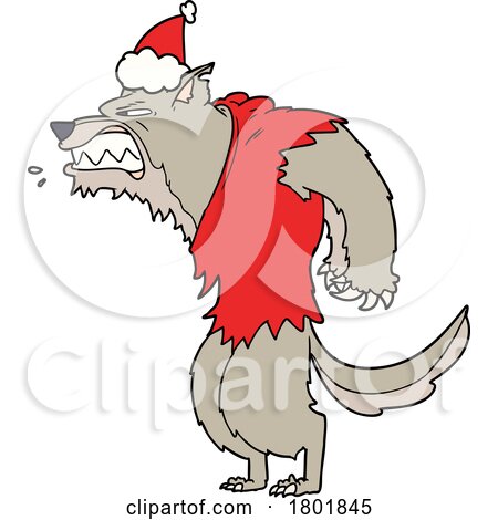 Cartoon Clipart Christmas Werewolf by lineartestpilot