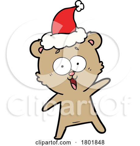Cartoon Clipart Christmas Bear or Teddy by lineartestpilot