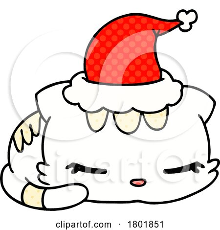 Cartoon Clipart Christmas Cat by lineartestpilot
