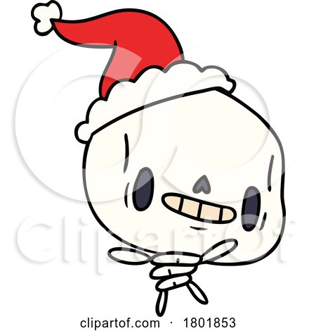 Cartoon Clipart Happy Christmas Skeleton by lineartestpilot