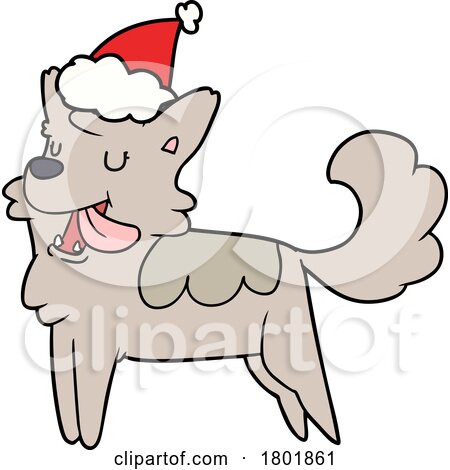 Cartoon Clipart Christmas Dog by lineartestpilot