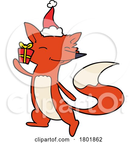 Cartoon Clipart Christmas Fox by lineartestpilot