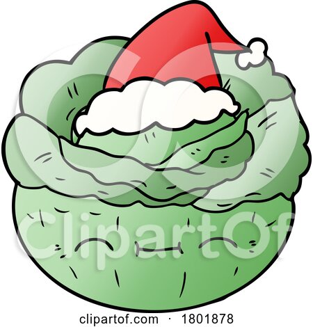 Cartoon Clipart Christmas Cabbage by lineartestpilot