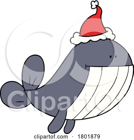 Cartoon Clipart Christmas Whale by lineartestpilot