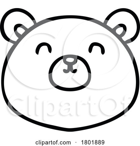 Cartoon Clipart Bear Face by lineartestpilot