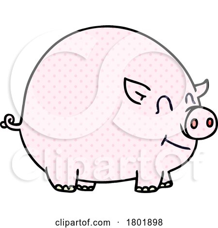 Cartoon Clipart Happy Pig by lineartestpilot