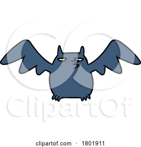 Cartoon Clipart Cute Vampire Bat by lineartestpilot